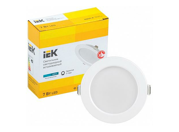 Светильник светодиодный ДВО 7Вт 1611 белый круг 4000К IP20 IEK LDVO0-1611-07-4000-K01