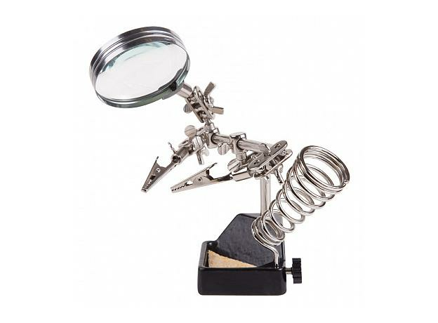 Держатель «Третья рука» с лупой х2.5 REXANT 12-0252