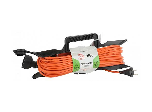 Удлинитель силовой без заземления UFx-1-2x1.0-30m-IP44 на рамке 1 гнездо 30м ПВС 2х1 Б0043041 ЭРА