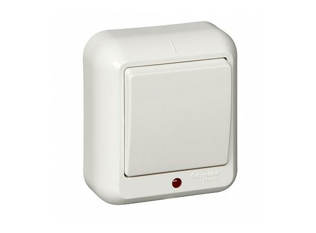 Выключатель одноклавишный с индикацией открытой установки А16-046-б/A16-046-B Wessen ПРИМА Schneider Electric