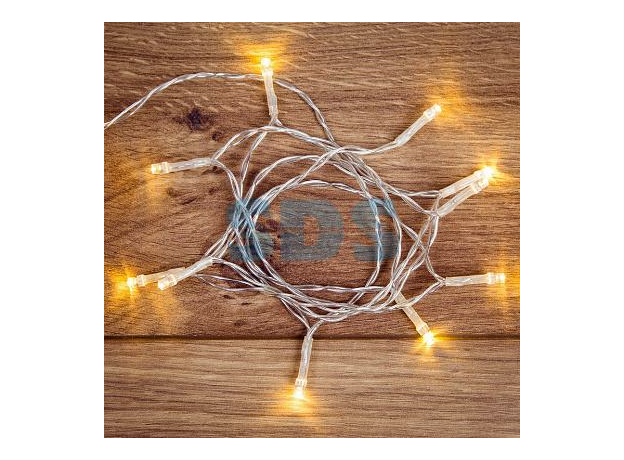 Гирлянда светодиодная Нить 1,2 м 10 Led Теплый белый провод ПВХ прозрачный батарейки 2хАА (в комплект не входят) IP20 303-073 Neon-Night