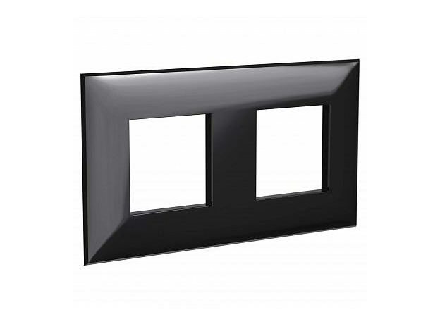 Рамка 2 поста 4 модуля Avanti Черный квадрат 4402904 DKC
