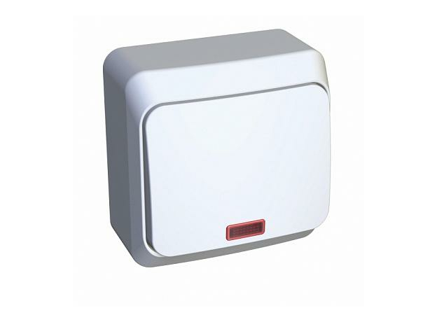 Выключатель/переключатель одноклавишный ЭТЮД открытой установки с подсветкой BA10-007B Schneider Electric