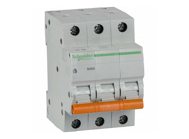 Автоматический выключатель модульный Schneider Electric ВА63 3п 40А C 4,5кA (11227) Автоматический выключатель модульный Schneider Electric ВА63 3п 40А C 4,5кA (11227)