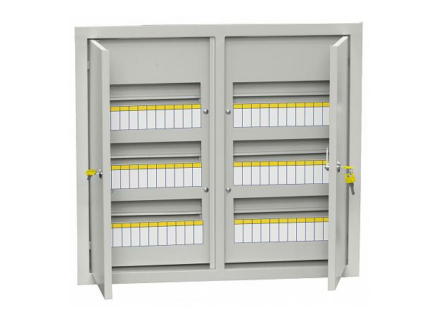 щит ЩРв-72з-3 36 УХЛ3 IP31 с замком, ниша 505х565х125 (ВхШхГ) RAL7035 MKM14-V-72-30-T TREND IEK