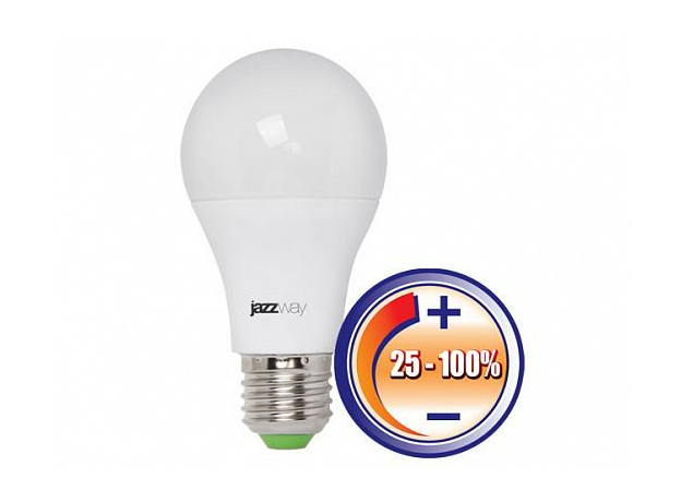 Лампа светодиодная диммируемая 10,0Вт Е27 PLED- DIM A60 4000К 840Лм теплый .2859228 Jazzway