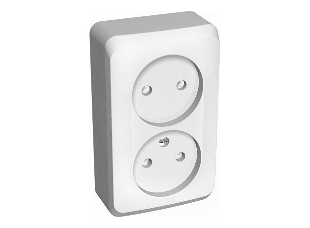 Розетка двойная ЭТЮД открытой установки со шторками белый PA16-006B Schneider Electric Розетка двойная ЭТЮД открытой установки со шторками белый PA16-006B Schneider Electric