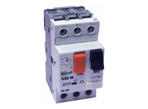 Автомат защиты двигателя 3п 0,4-0,63A 50кА ВА-401 21200DEK DEKraft SE