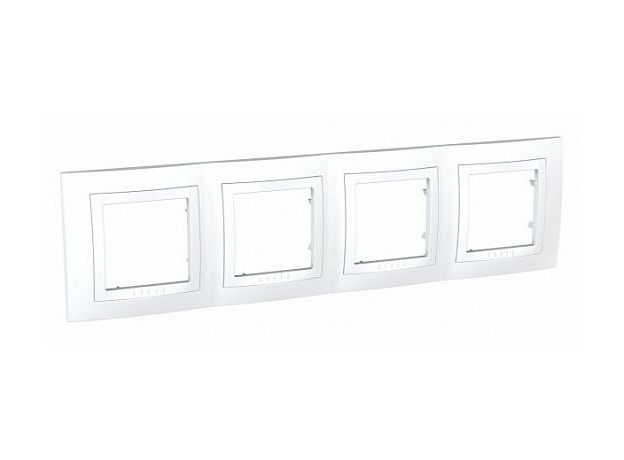 Рамка с декоративным элементом Unica четырехпостовая белый MGU2.008.18 Schneider Electric