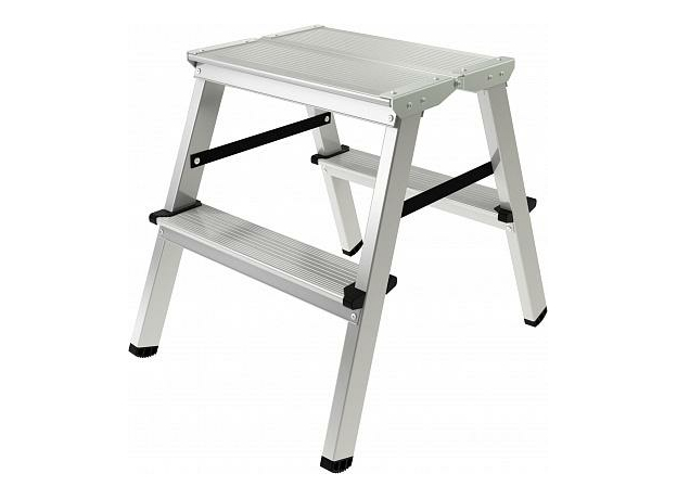 Стремянка алюминиевая двусторонняя до 180кг 2 ступени (0,44 м) Новая Высота 2120202
