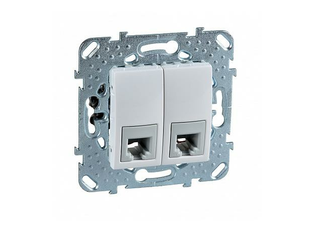 Розетка RJ11+RJ11 телефонная Unica скрытой установки 4 контакта механизм белый MGU5.9090.18ZD Schneider Electric Розетка RJ11+RJ11 телефонная Unica скрытой установки 4 контакта механизм белый MGU5.9090.18ZD Schneider Electric