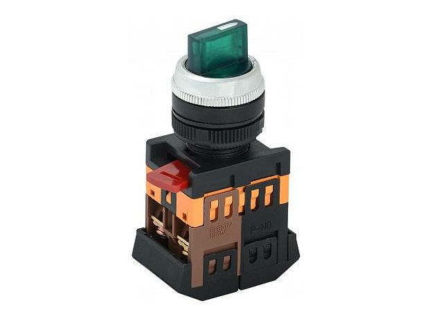 Переключатель на 3 фиксированных положения АNСLR-22-3 Зеленый неон/240В I-O 1з+1р (BSW10-ANCLR-3-K06