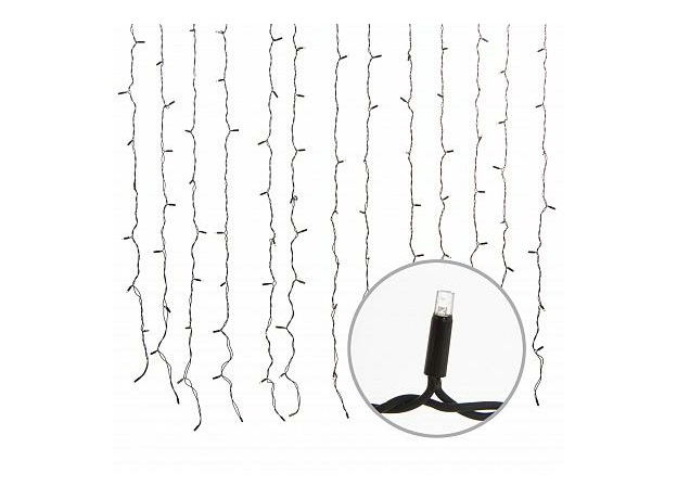 Гирлянда светодиодная Занавес 3х2м 240 Led Синий свет с эффектом мерцания, соединяемая, черный провод ULD-C2030-240/TBK BLUE IP67 UL-00003936 Uniel