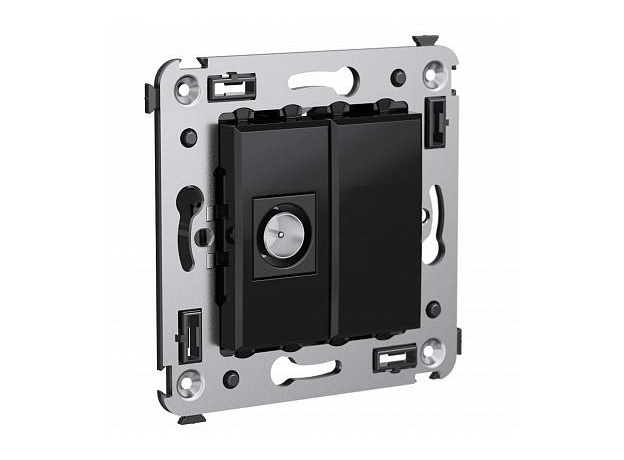 Розетка TV телевизионная оконечная Avanti скрытой установки Черный квадрат 4402503 DKC Розетка TV телевизионная оконечная Avanti скрытой установки Черный квадрат 4402503 DKC