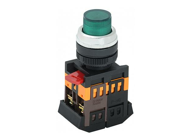 Кнопка управления зеленая с подсветкой ABLFP-22 1з+1р BBT20-ABLFP-K06 IEK