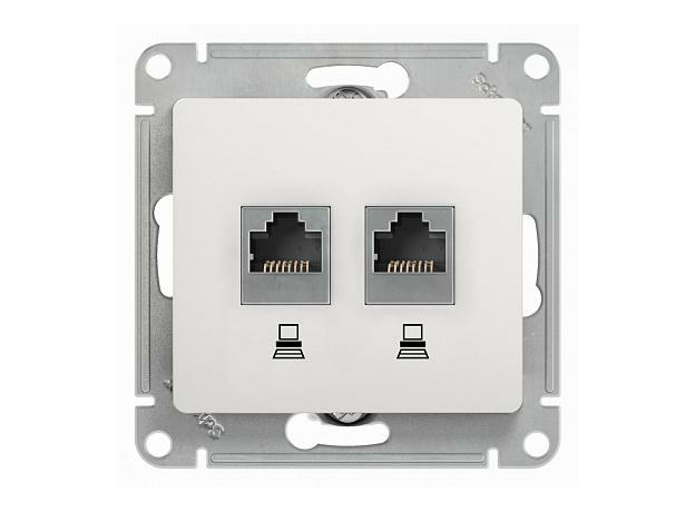 Розетка RJ45+RJ45 компьютерная GLOSSA скрытой установки кат. 5е механизм белый GSL000185KK Schneider Electric Розетка RJ45+RJ45 компьютерная GLOSSA скрытой установки кат. 5е механизм белый GSL000185KK Schneider Electric