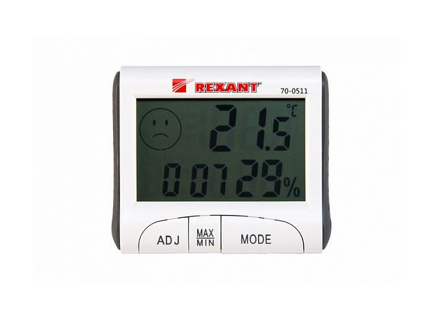 Термометр комнатный (термогигрометр) с часами и функцией будильника 70-0511 REXANT