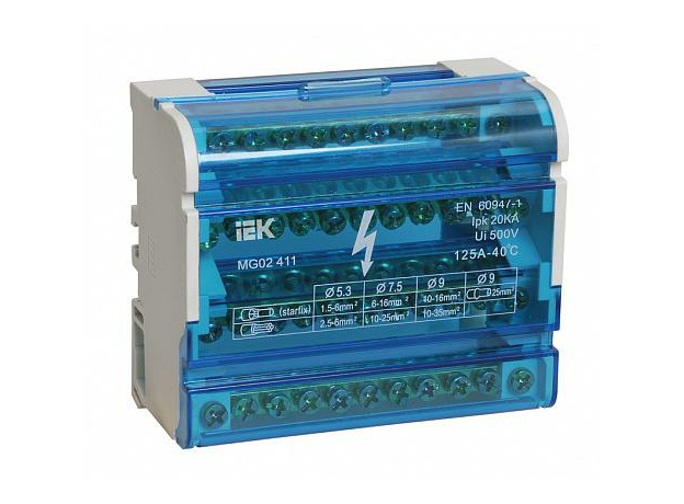 Шина "0" в корпусе IP31 4х11 групп YND10-4-11-125 IEK