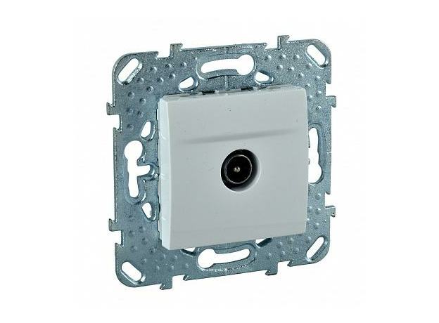 Розетка ТV телевизионная Unica скрытой установки одиночная механизм с накладкой белый MGU5.462.18ZD Schneider Electric