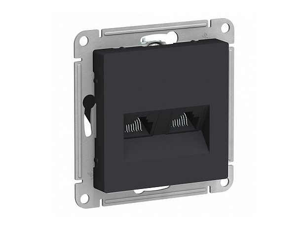 Розетка двойная Atlasdesign скрытой установки компьютерная RJ45+RJ45 cat. 5E механизм карбон ATN001085 Schneider Electric Розетка двойная Atlasdesign скрытой установки компьютерная RJ45+RJ45 cat. 5E механизм карбон ATN001085 Schneider Electric