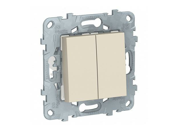 Переключатель двухклавишный Unica New NU521544 Schneider Electric Переключатель двухклавишный Unica New NU521544 Schneider Electric