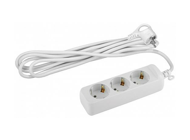 Удлинитель 1,5 метра 3 гнезда/розетки с заземлением, ПВС 3х1мм2, 16А ( U-3e-1,5m-3x1 ) Б0028369 ЭРА