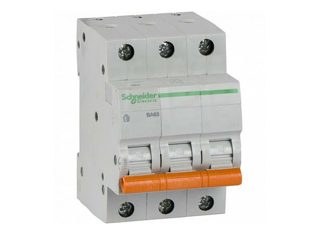 Автоматический выключатель модульный Schneider Electric ВА63 3п 32А C 4,5кA (11226) Автоматический выключатель модульный Schneider Electric ВА63 3п 32А C 4,5кA (11226)