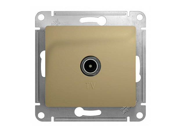 Розетка TV телевизионная GLOSSA скрытой установки оконечная 4dB механизм титан GSL000491 Schneider Electric Розетка TV телевизионная GLOSSA скрытой установки оконечная 4dB механизм титан GSL000491 Schneider Electric