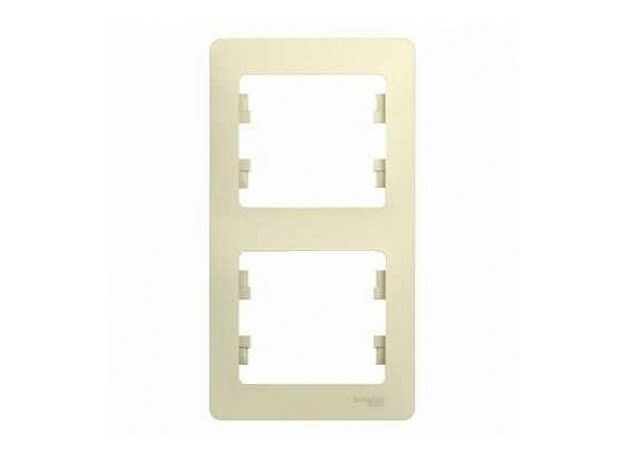 Рамка 2 поста GLOSSA вертикальная бежевый GSL000206 Schneider Electric Рамка 2 поста GLOSSA вертикальная бежевый GSL000206 Schneider Electric