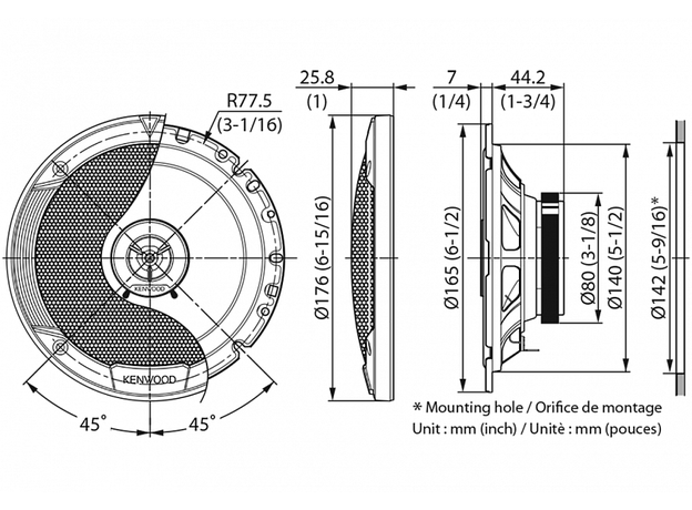 Колонки Kenwood KFC-S1766