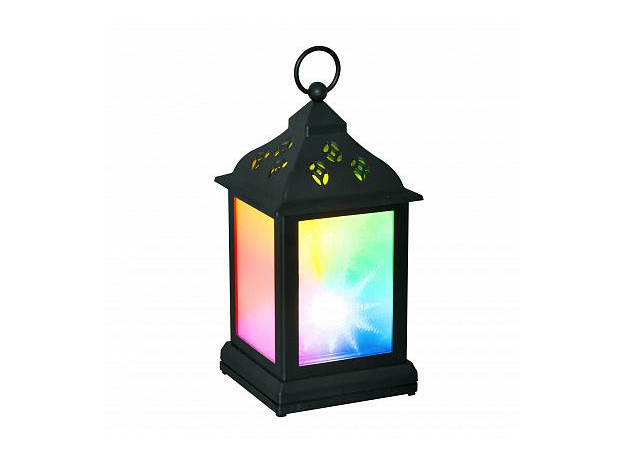 Фонарь со светодиодной гирляндой внутри Разноцветный на батарейке (не в комплекте) черный корпус ULD-L1122-010/DTB/RGB/3D UL-00002311 Uniel