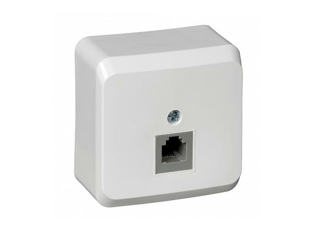 Розетка телефонная RJ11 ЭТЮД открытой установки белый TELA-001B Schneider Electric Розетка телефонная RJ11 ЭТЮД открытой установки белый TELA-001B Schneider Electric