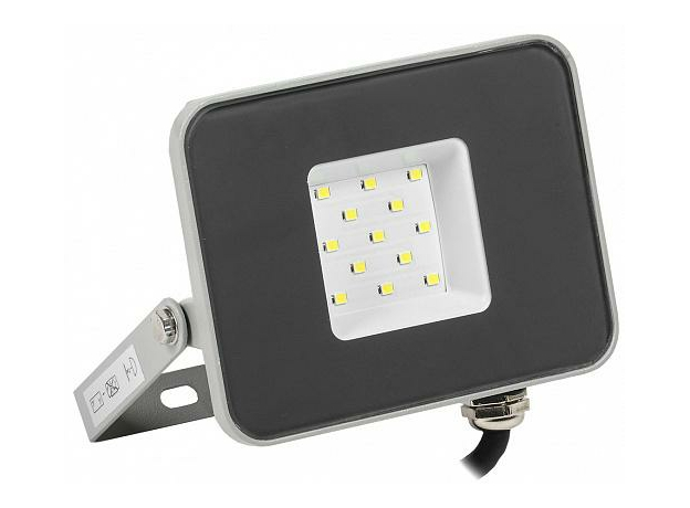 Прожектор светодиодный 10Вт СДО07-10 серый 6500К 800Лм IP65 LPDO701-10-K03 IEK