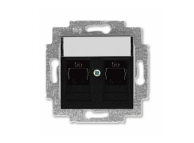 Розетка RJ45+RJ45 компьютерная Levit скрытой установки кат. 5e механизм с накладкой антрацит 2CHH295118A6063 ABB Розетка RJ45+RJ45 компьютерная Levit скрытой установки кат. 5e механизм с накладкой антрацит 2CHH295118A6063 ABB