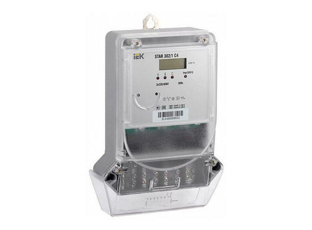 Счетчик электроэнергии трехфазный однотарифный STAR 302/1 С4-5(7,5)Э Т CCE-3C1-3-02-3 IEK (электросчетчик)