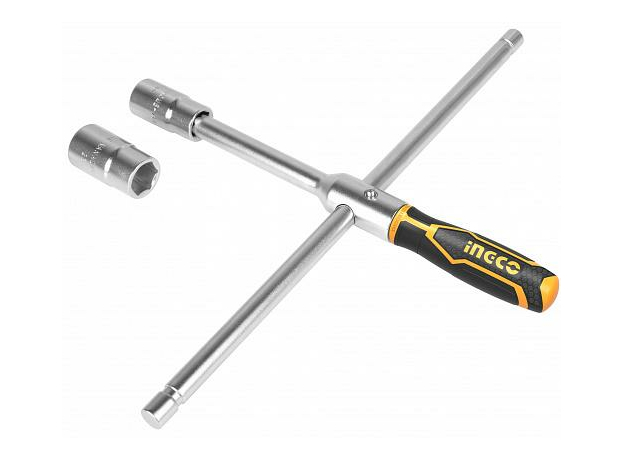 Баллонный складной ключ 17, 19, 21, 23 мм, 1/2, CR-V в кожанном чехле INGCO INDUSTRIAL HRCW40231