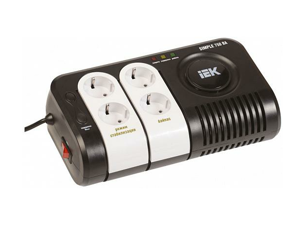 Стабилизатор напряжения однофазный Simple 0,75 кВА для бытовой электроники IVS25-1-00750 IEK