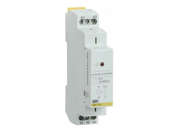 Промежуточное реле OIR 1 конт (16А). 12 В AC/DC IEK OIR-116-ACDC12V IEK Промежуточное реле OIR 1 конт (16А). 12 В AC/DC IEK OIR-116-ACDC12V IEK