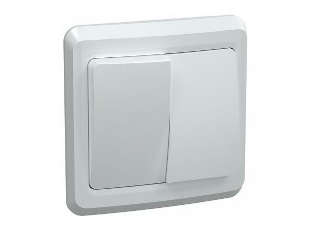 Выключатель двухклавишный 10А ВС10-2-0-ВБ белый ВЕГА (EVV20-K01-10-DM) IEK