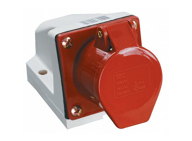 Розетка 114 стационарная 3Р+РЕ 16 А 380 В IP44 (PSR12-016-4) IEK