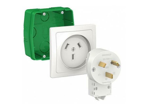 Комплект силовой 32А 250В BLANCA: монтажная коробка + розетка + вилка белый BLNSK013231 Schneider Electric Комплект силовой 32А 250В BLANCA: монтажная коробка + розетка + вилка белый BLNSK013231 Schneider Electric