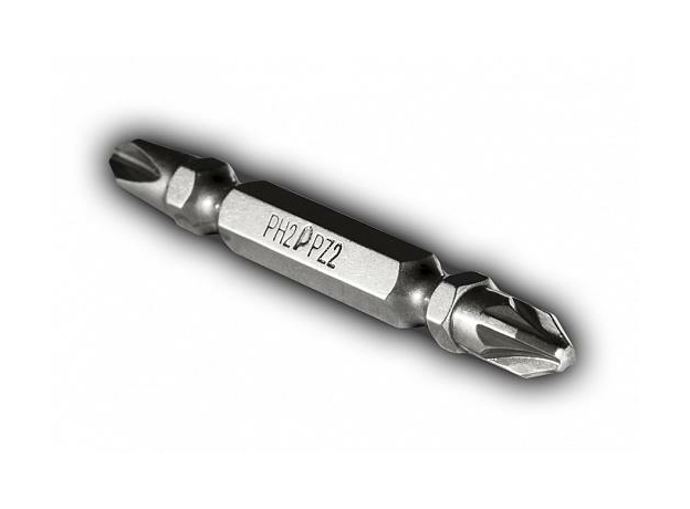 Бита магнитная для шуруповерта "Профи" двусторонняя PH-2 / PZ-2х60мм (2шт), блистер ПРАКТИКА 035-776