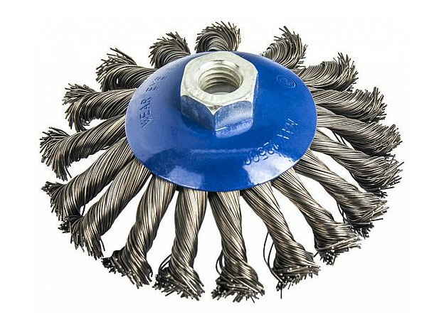 Кордщетка для УШМ 125 мм; М14 радиальная витая с наклоном ПРАКТИКА 032-508