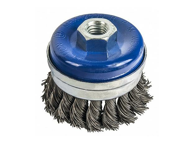 Кордщетка для УШМ 65 мм; М14 чашеобразная витая усиленная ПРАКТИКА 032-485