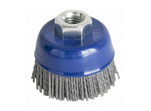 Кордщетка для УШМ 65 мм; М14 чашеобразная абразивная ПРАКТИКА 242-632