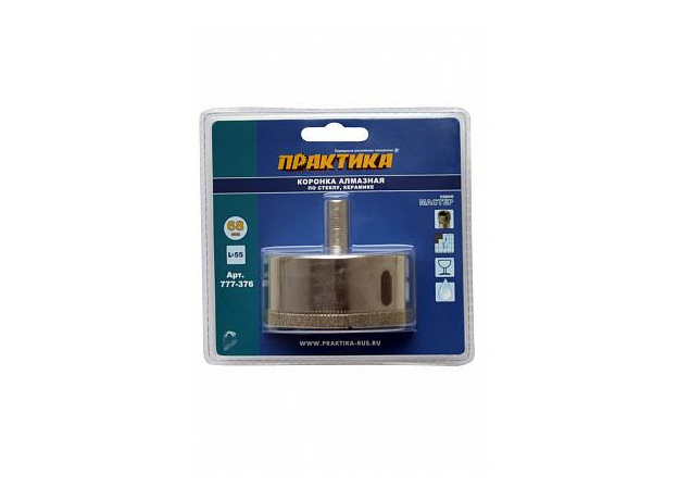 КОРОНКА алмазная по стеклу и керамике (68 мм) серия "Мастер" ПРАКТИКА 777-376