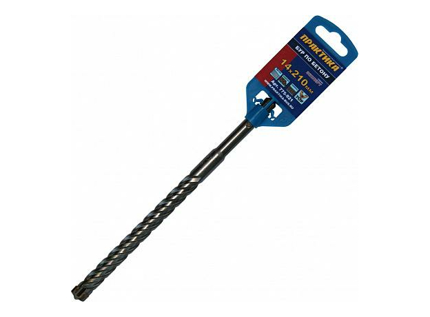 Бур по бетону для пефоратора SDS plus 14х210 Х-тип серия "Эксперт" ПРАКТИКА 775-921
