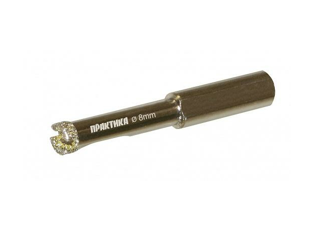 Коронка алмазная "Профи" по керамограниту/керамике 8х65мм блистер 917-514 ПРАКТИКА