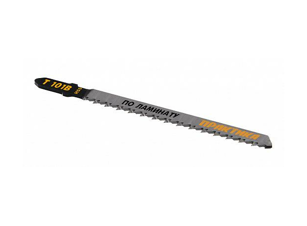 Пилки для лобзика по ламинату дереву, ДСП, тип T101B 100х75 мм, чистый рез, HCS (2шт.) ПРАКТИКА 034-434