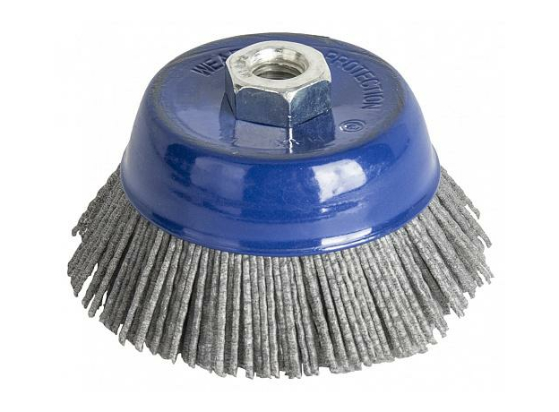 Кордщетка для УШМ 90 мм; М14 чашеобразная абразивная ПРАКТИКА 242-649